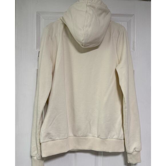 Wanakome Cream Beige Hooded Pullover Sweatshirt Size Medium - Picture 12 of 16